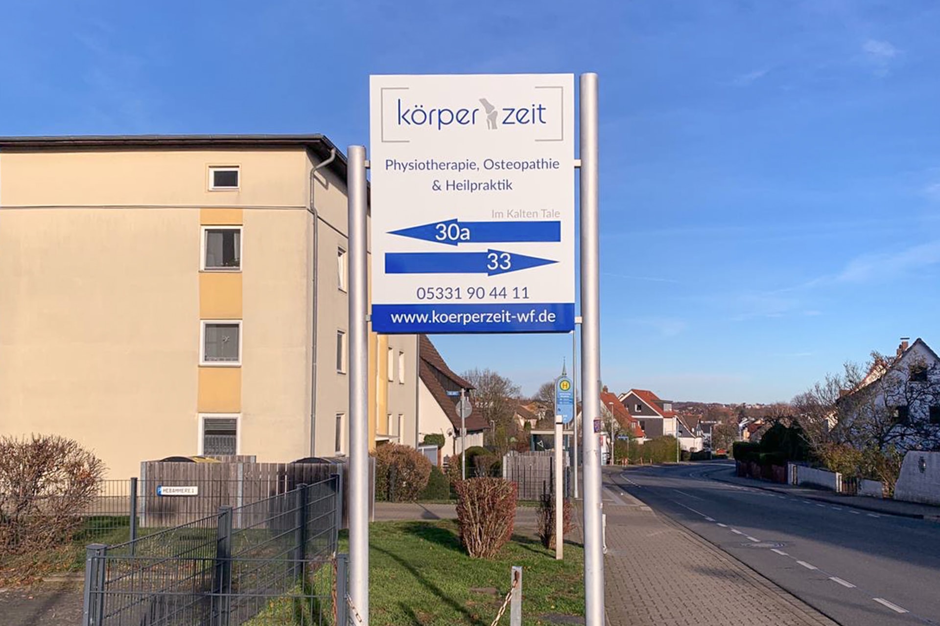 körperzeit Wolfenbüttel Standorte Schild